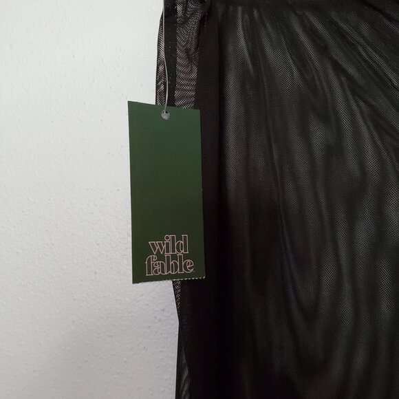 Wild Fable Womens Black Sheer Flared Pants X 14/16 Lightweight Mesh With Tags - Picture 6 of 7
